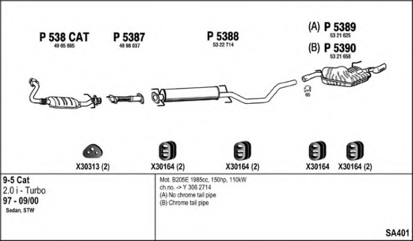 FENNO SA401 Exhaust System